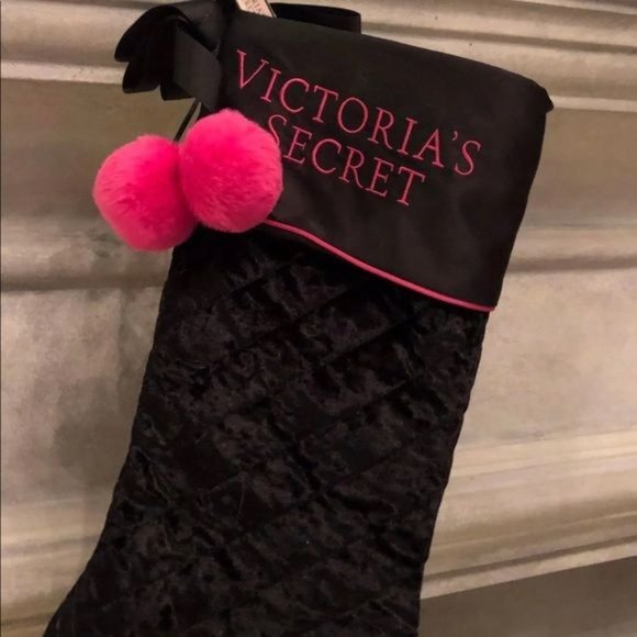 Victoria’s Secret Black Quilted Large Christmas Stocking - Picture 4 of 5